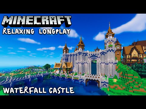 Minecraft Longplay - Peaceful No Commentary Gameplay - Building a Waterfall Castle [#9]
