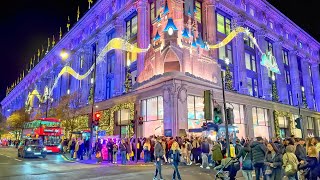 London at Christmas 2025 ✨ Selfridges Disney Castle & Holiday Windows 2025 🎄 4K HDR