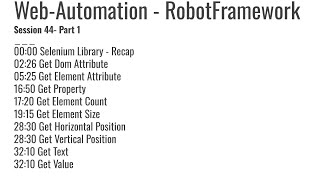 44.1 Selenium Library, Get Dom Attribute, Element Attribute, Property, Element Count, Element Size,