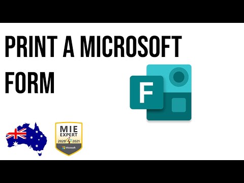 How to Print a Microsoft Form Tutorial