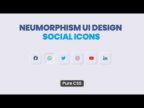 Neumorphism UI Social Share Icons using CSS | Neumorphism UI Tutorial