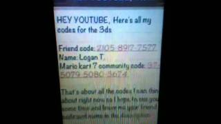 3DS all of my codes for the 3ds