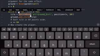 Making a game with pythonista on ipad