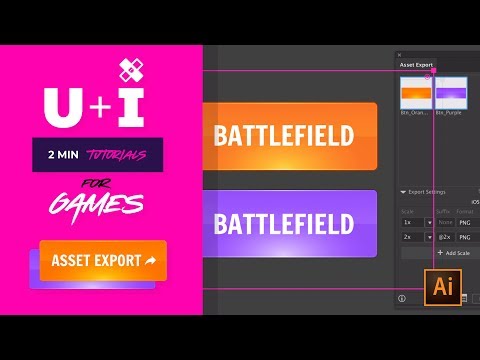 U+I 2min Design Tutorials for Games - Illustrator UI Asset Export