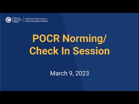 March 2023 POCR Norming Session
