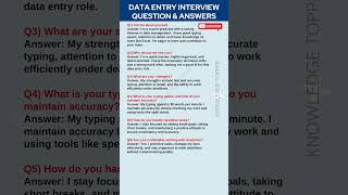 Data Entry Interview Questions and Answers