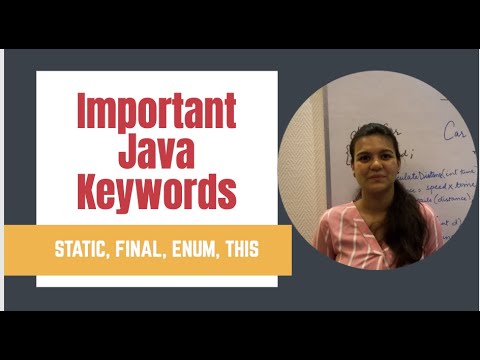 Important Java Keywords ( Static, Final, Enums, This).