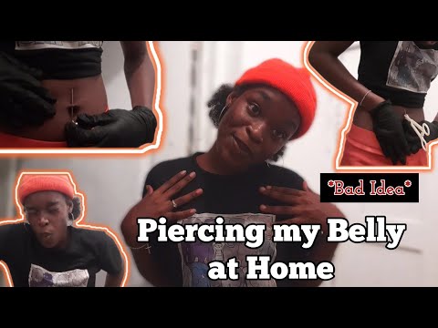 I Did My Own Belly Piercing at Home | *regrets, mom's reaction, pain*| TheeOnlyDimples