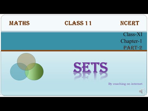 Sets chapter 1 class 11 mathematics part 2