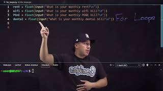 Python for loops - budgeting with Anthony