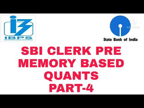SBI CLERK PRE - 2021 MEMORY BASED QUANTS PART-4