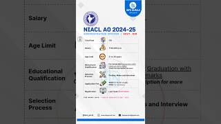 NIACL AO 2024-25 Recruitment Notification Out - Salary ₹88,000 #govtjobs #sarkarinaukri #shorts