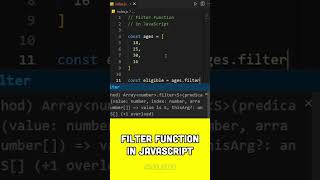 Filter Function In JavaScript! #javascript #coding #shorts