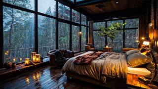 Release Stress & Sleep Fast – Heavy Rain on Window with Powerful Thunder, White Noise