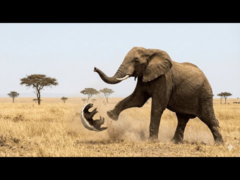 Honey Badger Picks an Elephant — One Kick Sends It Flying