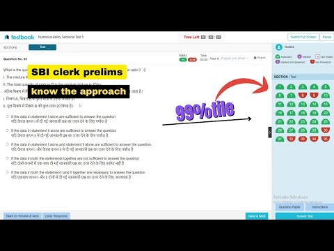 Sbi clerk pre sectional mocktest 98%tile know the approach