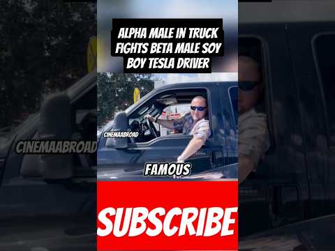 Pickup truck vs Tesla driver #truckdriver #trucker #trucks #tesla #entertainment #funny