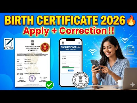 Birth Certificate Correction & New Apply Online 2026 /Full Process | Birth Certificate Apply Online 