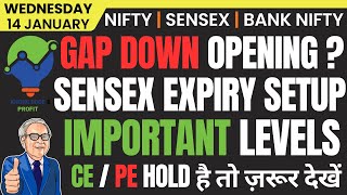 NIFTY & BANK NIFTY PREDICTION AND ANALYSIS FOR WEDNESDAY, 14 JANUARY 2026 | MARKET ANALYSIS TOMORROW