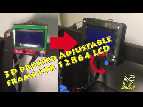 3D printed adjustable frame for 12864 LCD display