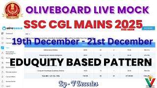 Oliveboard Live Mock Test Today |19th Dec - 21st Dec| Eduquity Based | SSC CGL 2025 #ssc #steno #cgl