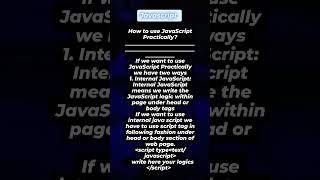 "How to Use JavaScript Practically? | Internal JS Made Simple!"