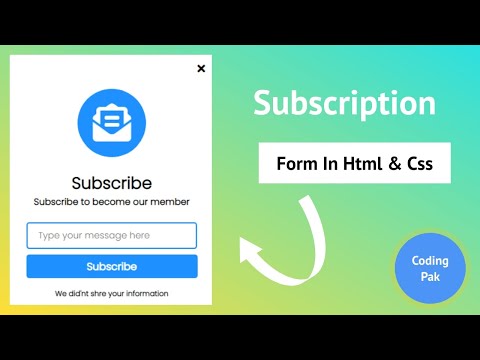 Subscription Form With Html and CSS | CodingPak