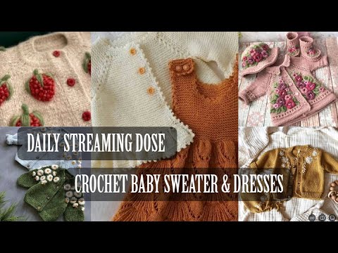 Crochet Baby Sweater Design Pattern || Winter Sweater & Dress For Babies #crochetpattern #crochet