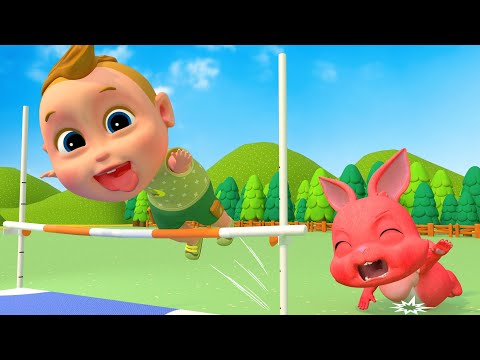 Sports Competition Between Colorful Bunnies - Fun Game For Children | 3D Cartoon