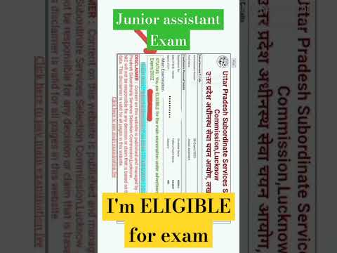 I'm ELIGIBLE for Junior Assistant exam 🥳/#juniorassistantexam2022 #upsssc #exam
