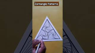Easy Zentangle Patterns in Triangle #shorts