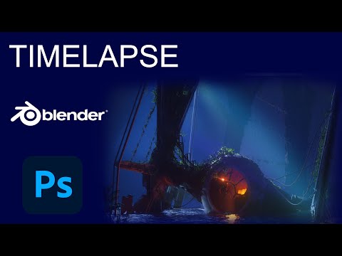 Blender + Photoshop Timelapse: Abandoned Tie-Fighter