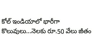 Coal India  Recruitment 2020  Notification Full Details In Telugu