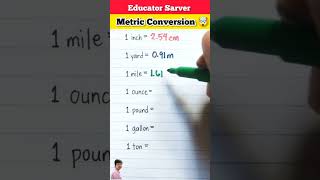 Metric Conversion 🤯 You Didn't Know About It 💯💡 #shorts #ytshorts #trending #viralshort #maths
