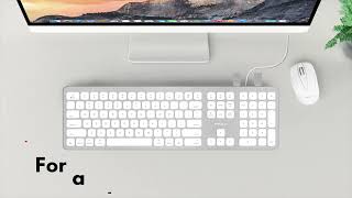 USB Wired Keyboard for Mac - Seamless Connectivity and Enhanced Functionality | WKEYHUBMB
