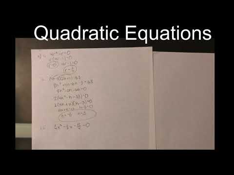 Review: Solving Quadratic Equations