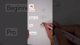 Drawing sushi noob vs pro 🍣 #drawing #drawingtutorial #noob_to_pro #noobtopro #noobvspro  #sushi
