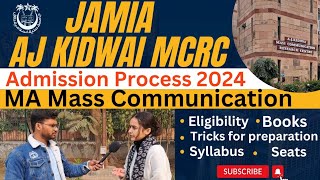Jamia AJK MCRC Mass communication Entrance exam preparation 2024 |Syllabus|Books |Eligibility
