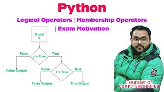 Python | Operators in Python | Logical Operators | Membership Operators | Exam Motivation