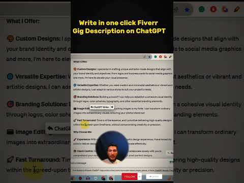 Write SEO-optimized Fiverr Gig Descriptions in One Click with ChatGPT!