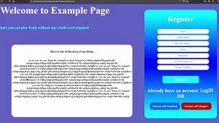 Register form Webpage design (Html)speed typing
