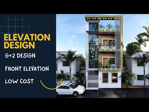Modern Low-Budget G+2 House Elevation Design | Affordable Ideas | Elevation Design (Residence) - 09