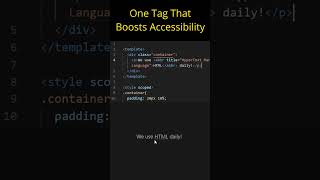 One Tag That Boosts Accessibility Instantly #programming #coding #html