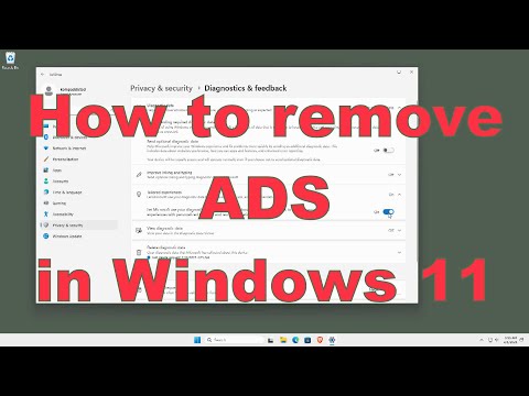 Windows 11 How to remove and disable ads
