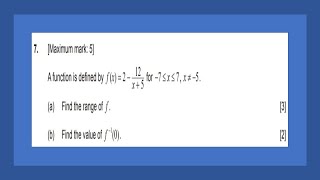 AI SL: Linear equations example 2 (Inverse, range)(Paper 1 TZ2 May 2021)