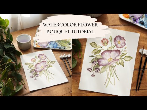 step by step watercolor flowers tutorial ✿ learn to paint a floral bouquet!