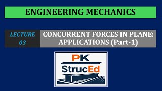 Engineering Mechanics | Lecture 03 | Concurrent Forces in Plane Applications Part 1