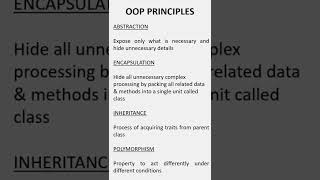Principles of Object Oriented Programming