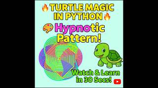 Hypnotic Turtle Art with Python! 🐢💻 | Mind-Blowing Pattern in 30 Seconds!  #coding #program #python