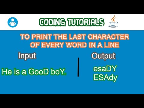 CODING SOLUTIONS |JAVA PROGRAM |STRING MANIPULATIONS |PRINT  LAST CHARACTER OF EVERY WORD IN  LINE
